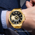 SMAEL Fashion Gold Relojes para hombre Acero inoxidable Impermeable